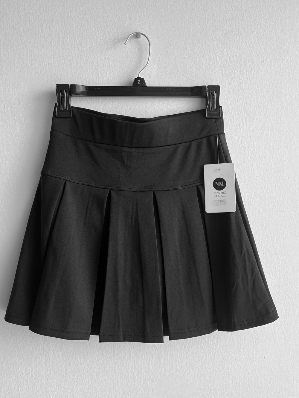 New Mix Classic Black Tennis Skort Skirt with Structured Pleats Size Medium